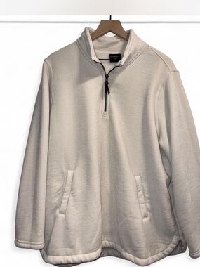 Quarter-Zip Fleece Pullover Sweatshirt - Cream